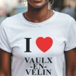 T-Shirt Blanc I love Vaulx-en-Velin Pour femme-1