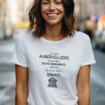 T-Shirt Blanc Ici c'est Aubervilliers on est fiers de nos monuments même si on ne les visite jamais Pour femme-2