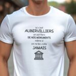 T-Shirt Blanc Ici c'est Aubervilliers on est fiers de nos monuments même si on ne les visite jamais Pour homme-1