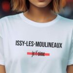 T-Shirt Blanc Issy-les-Moulineaux je t'aime Pour femme-2