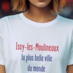 T-Shirt Blanc Issy-les-Moulineaux la plus belle ville du monde Pour femme-1