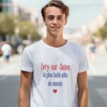 T-Shirt Blanc Ivry-sur-Seine la plus belle ville du monde Pour homme-2