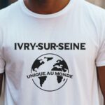 T-Shirt Blanc Ivry-sur-Seine unique au monde Pour homme-2