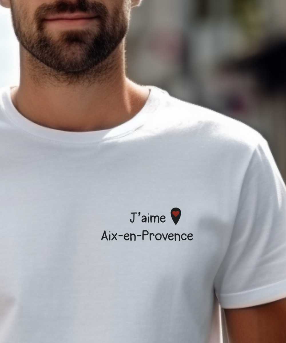 T-Shirt Blanc J’aime Aix-en-Provence Pour homme-1
