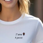 T-Shirt Blanc J'aime Ajaccio Pour femme-1