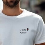 T-Shirt Blanc J'aime Ajaccio Pour homme-1