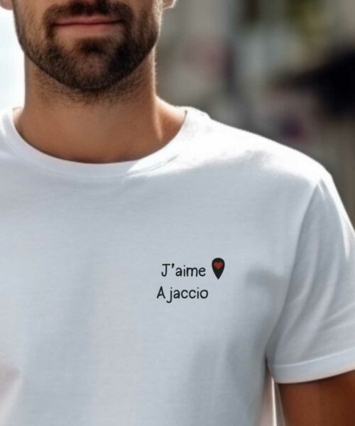T-Shirt Blanc J’aime Ajaccio Pour homme-1