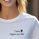 T-Shirt Blanc J'aime Cagnes-sur-Mer Pour femme-1