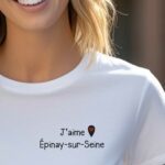 T-Shirt Blanc J'aime Épinay-sur-Seine Pour femme-1