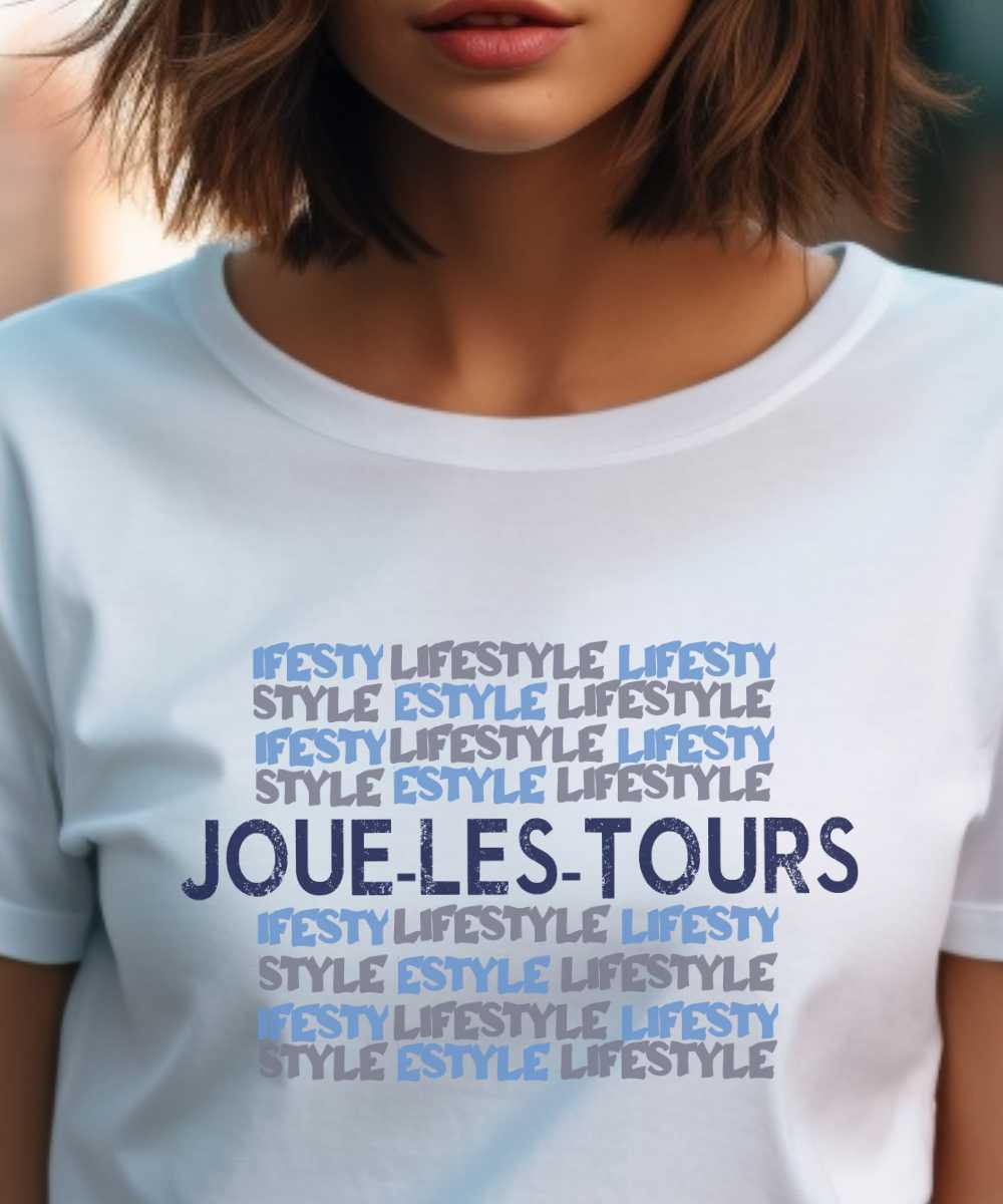 T-Shirt Blanc Joué-lès-Tours lifestyle Pour femme-1