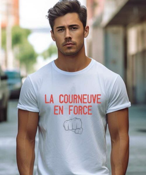T-Shirt Blanc La Courneuve en force Pour homme-1