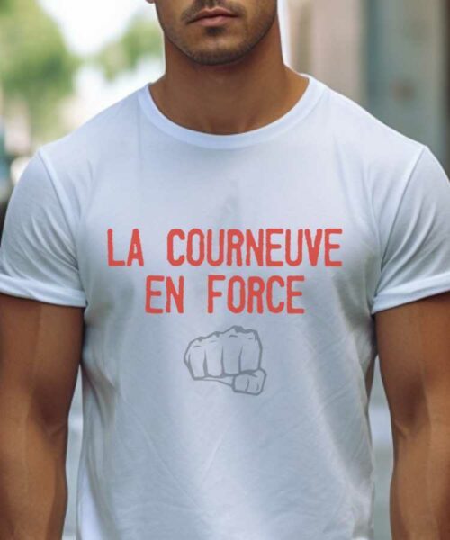 T-Shirt Blanc La Courneuve en force Pour homme-2