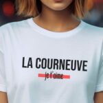 T-Shirt Blanc La Courneuve je t'aime Pour femme-2