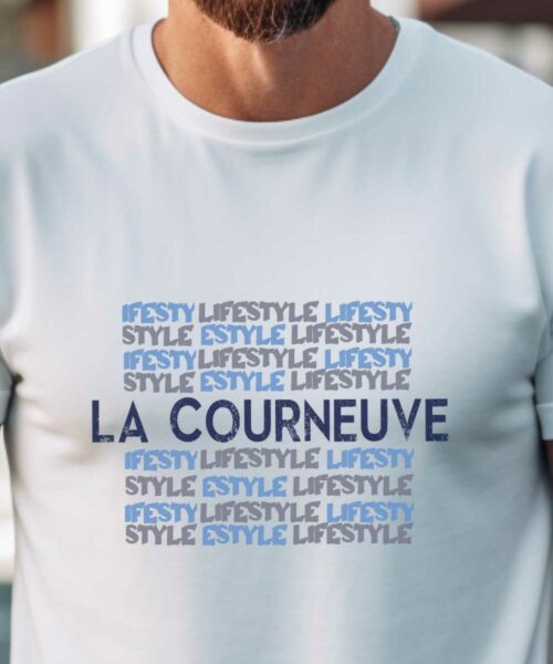 T-Shirt Blanc La Courneuve lifestyle Pour homme-1