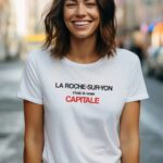 T-Shirt Blanc La Roche-sur-Yon c'est la vraie capitale Pour femme-2