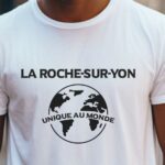 T-Shirt Blanc La Roche-sur-Yon unique au monde Pour homme-2
