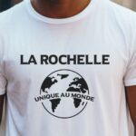 T-Shirt Blanc La Rochelle unique au monde Pour homme-2