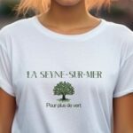 T-Shirt Blanc La Seyne-sur-Mer pour plus de vert Pour femme-1