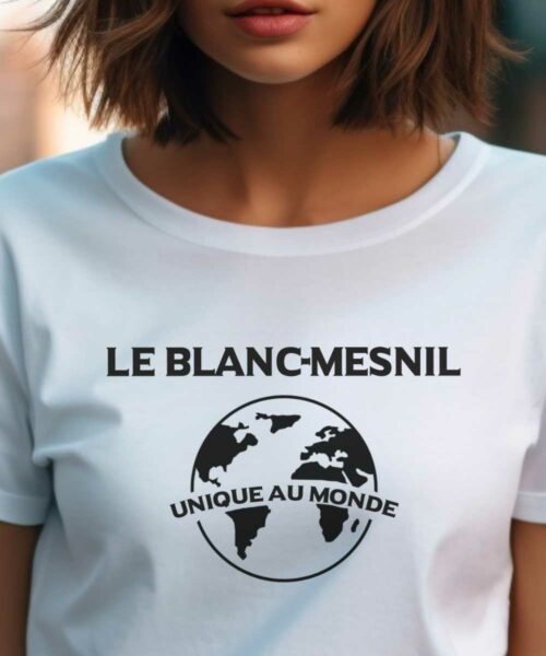 T-Shirt Blanc Le Blanc-Mesnil unique au monde Pour femme-1