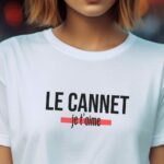 T-Shirt Blanc Le Cannet je t'aime Pour femme-2
