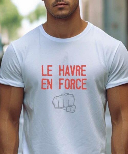 T-Shirt Blanc Le Havre en force Pour homme-2