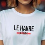 T-Shirt Blanc Le Havre je t'aime Pour femme-2