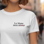 T-Shirt Blanc Le Mans mon amour Pour femme-1