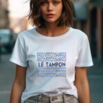 T-Shirt Blanc Le Tampon lifestyle Pour femme-2