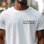 T-Shirt Blanc Le Tampon mon amour Pour homme-1