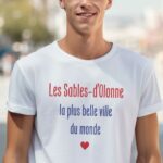 T-Shirt Blanc Les Sables-d'Olonne la plus belle ville du monde Pour homme-1