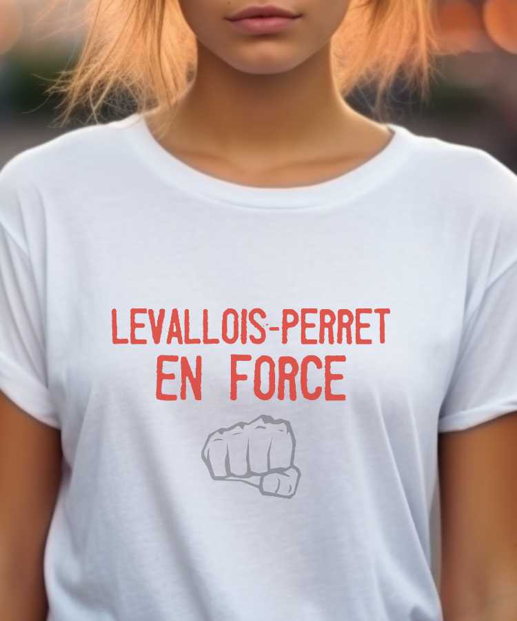 T-Shirt Blanc Levallois-Perret en force Pour femme-2
