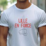 T-Shirt Blanc Lille en force Pour homme-2