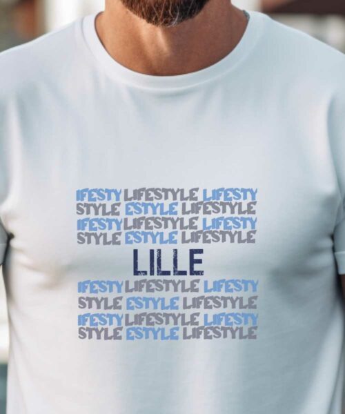 T-Shirt Blanc Lille lifestyle Pour homme-1