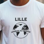 T-Shirt Blanc Lille unique au monde Pour homme-2
