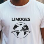 T-Shirt Blanc Limoges unique au monde Pour homme-2