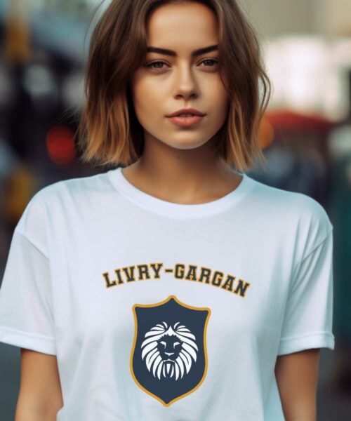 T-Shirt Blanc Livry-Gargan blason Pour femme-1