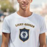 T-Shirt Blanc Livry-Gargan blason Pour homme-2