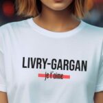 T-Shirt Blanc Livry-Gargan je t'aime Pour femme-2