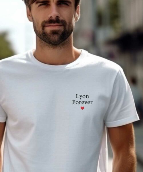 T-Shirt Blanc Lyon forever Pour homme-2