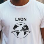 T-Shirt Blanc Lyon unique au monde Pour homme-2
