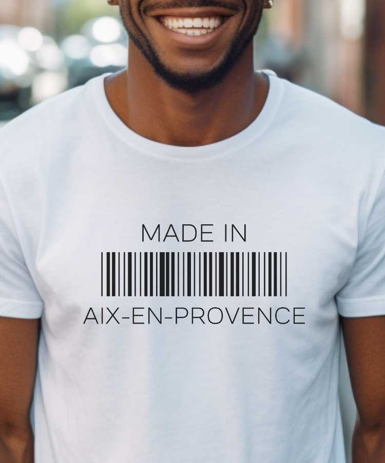 T-Shirt Blanc Made in Aix-en-Provence Pour homme-1