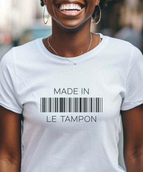 T-Shirt Blanc Made in Le Tampon Pour femme-1