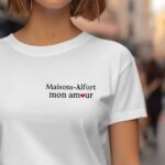 T-Shirt Blanc Maisons-Alfort mon amour Pour femme-1