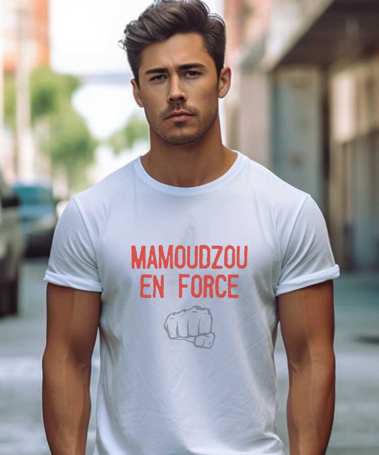 T-Shirt Blanc Mamoudzou en force Pour homme-1