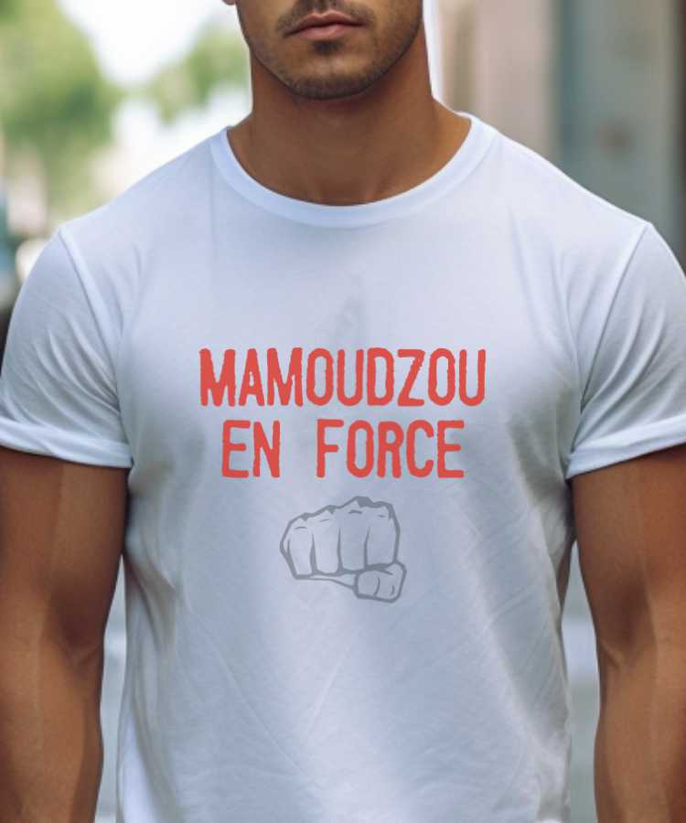 T-Shirt Blanc Mamoudzou en force Pour homme-2