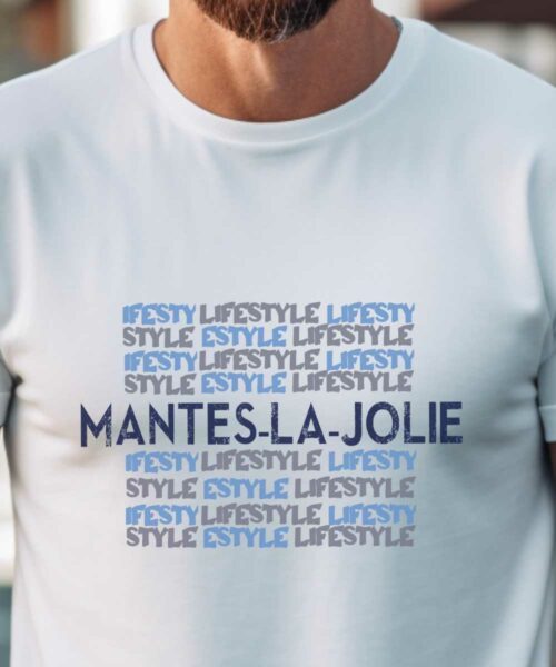 T-Shirt Blanc Mantes-la-Jolie lifestyle Pour homme-1