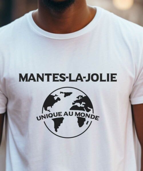 T-Shirt Blanc Mantes-la-Jolie unique au monde Pour homme-2