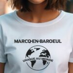 T-Shirt Blanc Marcq-en-Barœul unique au monde Pour femme-1