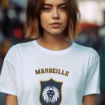 T-Shirt Blanc Marseille blason Pour femme-1