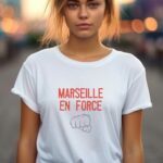 T-Shirt Blanc Marseille en force Pour femme-1